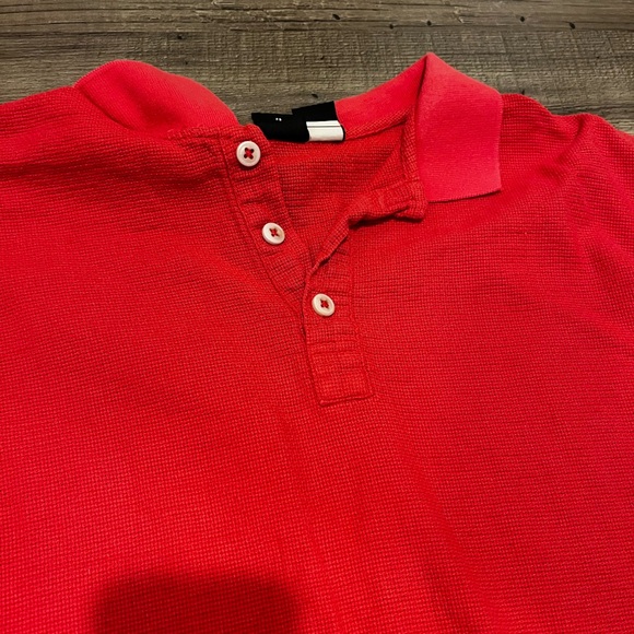 Vintage Patagonia 1990s Cotton Mesh Polo Shirt – Red, Size L (Made in Hong Kong) - Picture 3 of 6